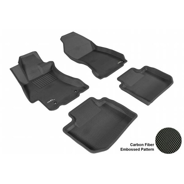 3D Maxpider 3D MAXpider L1SB00801509 SUBARU XV CROSSTREK 2013-2014 KAGU BLACK R1 R2 Floor Mat L1SB00801509 - main